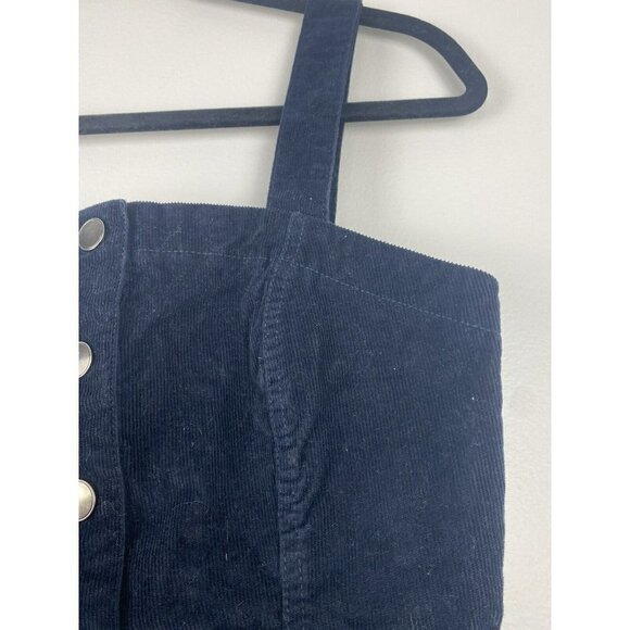 Aeropostale Mini Dress Women's Size S Corduroy Black Button Up Sleeveless - Picture 3 of 4